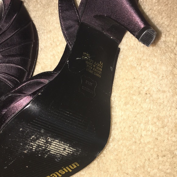 Unlisted Black Satin Open Toe Slingback Heels - Picture 2 of 4